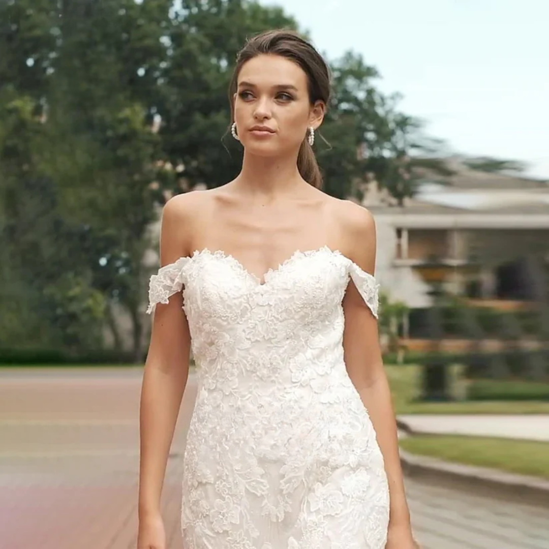 Mermaid Wedding Dresses For Woman Strapless Appliques Customized Wedding Gown Detachable Train Vestidos De Novia