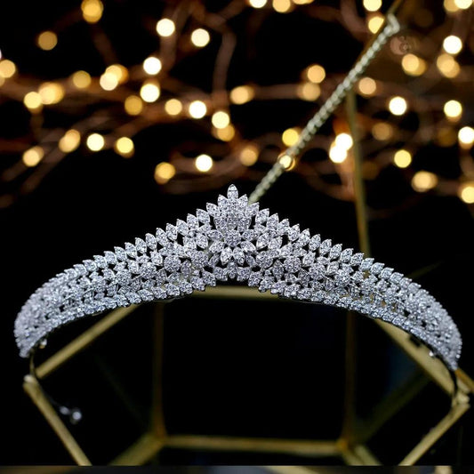 Asnora Crystal Princess Bridal Tiara - Elegant Wedding Hair Accessory for Brides - HER SHOP
