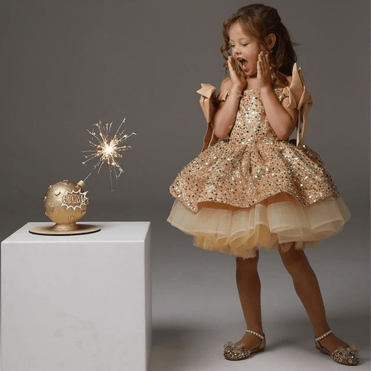 Baby Girl Princess Tutu Dress – Sequins, Tulle, and Bow Design for Infants and Toddlers, Perfect for Parties, Pageants, Birthdays, Weddings, and Christmas (Ages 1-12) - HER SHOP®