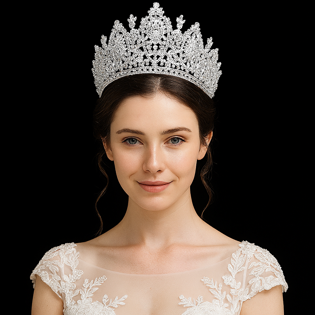 Classic Princess Crown – Elegant Wedding Bridal Tiara for Women, Zircon Hair Jewelry Corona Princess