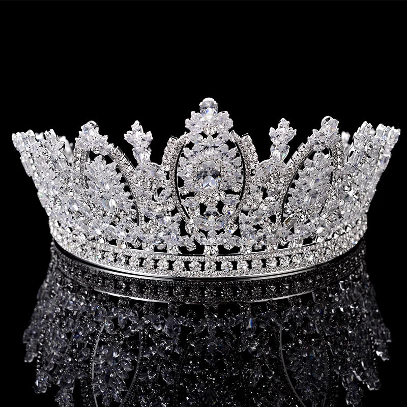 Classic Princess Crown  -  Elegant Wedding Bridal Tiara for Women, Zircon Hair Jewelry Corona Princesa