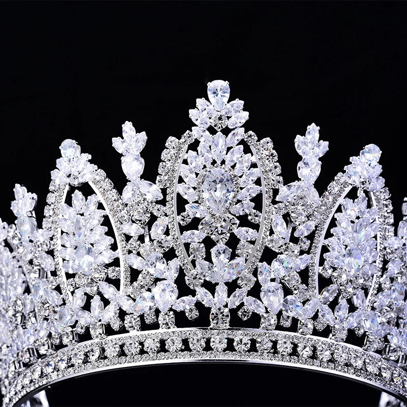 Classic Princess Crown  -  Elegant Wedding Bridal Tiara for Women, Zircon Hair Jewelry Corona Princesa