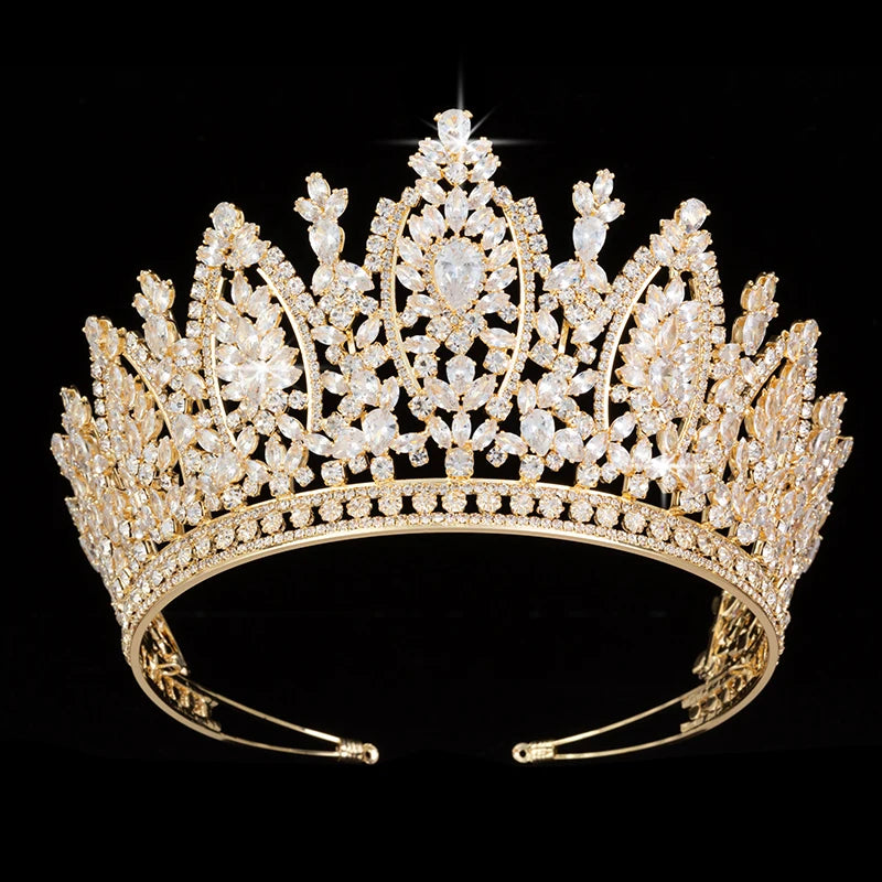 Classic Princess Crown  -  Elegant Wedding Bridal Tiara for Women, Zircon Hair Jewelry Corona Princesa
