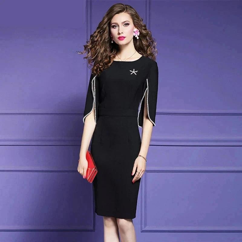 Elegant Autumn Beaded Cocktail Dress High-Quality Designer Party Vestidos for Women Elegant Autumn Beaded Cocktail Dress High-Quality Designer Party Vestidos for Women