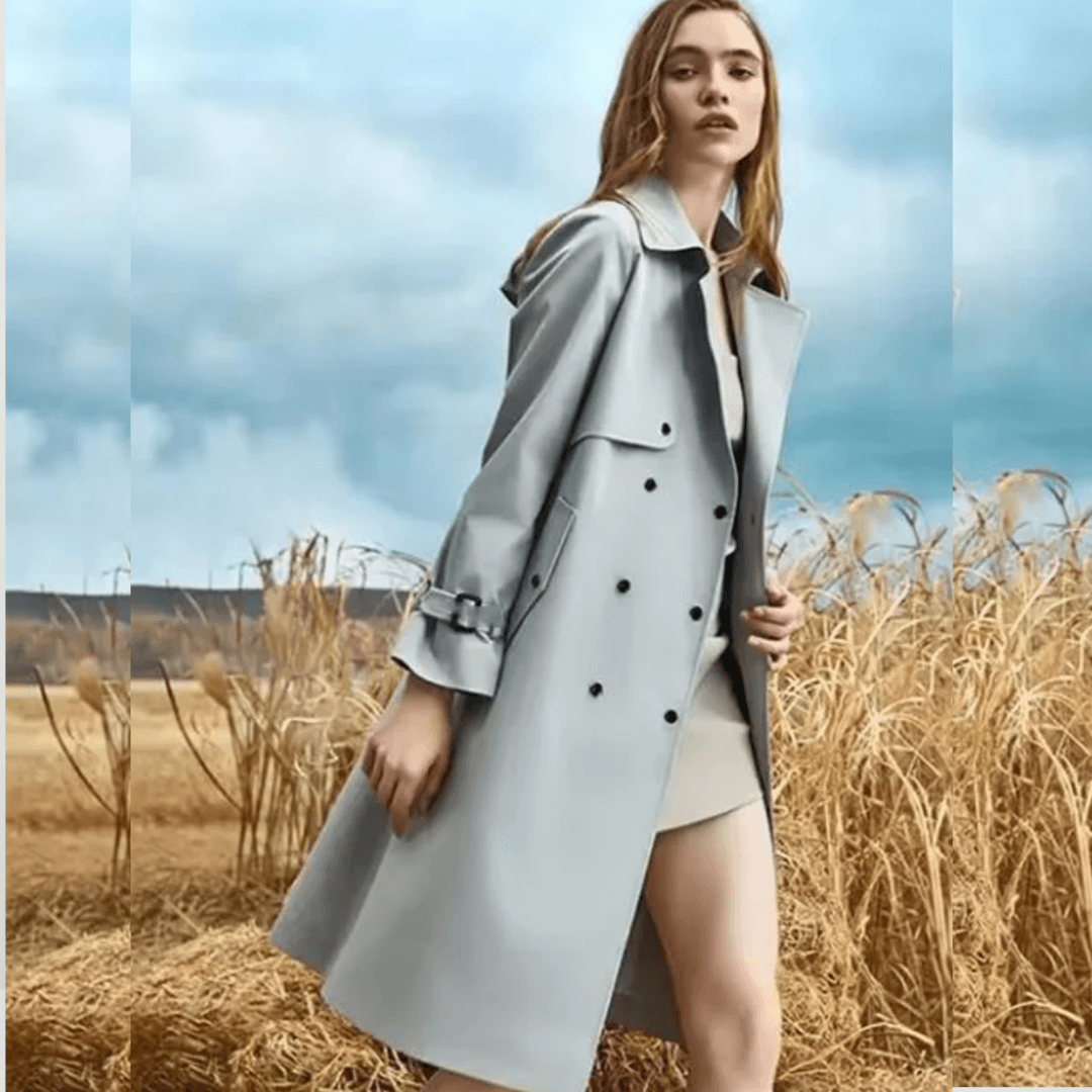 High-End Women€™s Casual Trench Coat – Spring & Autumn Loose Lace-Up Windbreaker
