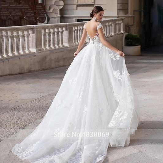Detachable Mermaid Wedding Dress - Romantic Sweetheart Appliques, Short Sleeve, Backless Bridal Gown - HER SHOP®