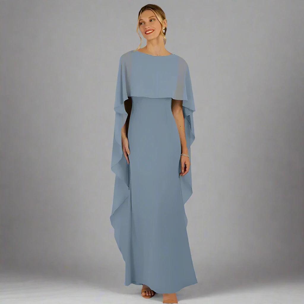 Blue Chiffon Mother of Bride Dress with Zipper Back Grape / 10