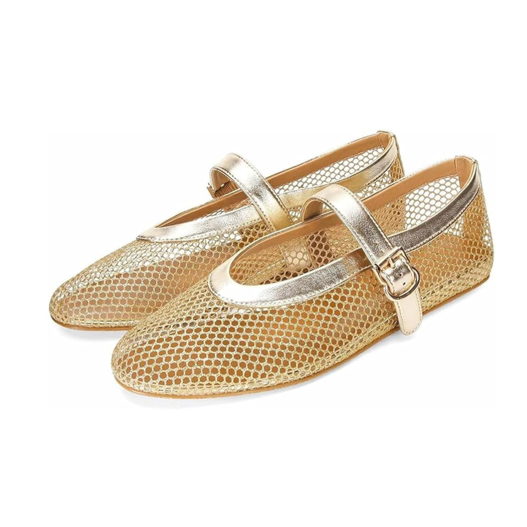 Square Crystal Buckle Ballet Flats for Women - Wedding Shoes