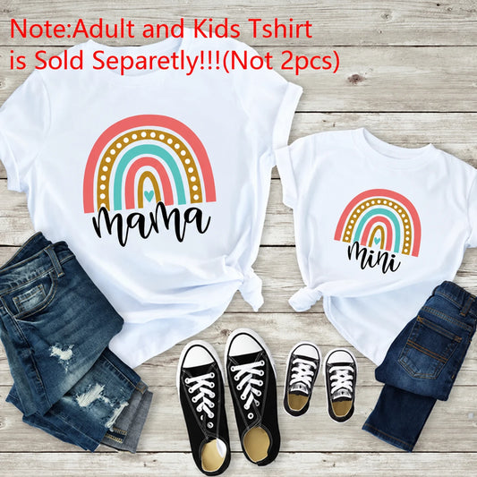 Mama & Me Matching T-Shirts – Cute Mother and Daughter Letter Print Family Look Tops - HER SHOP®
