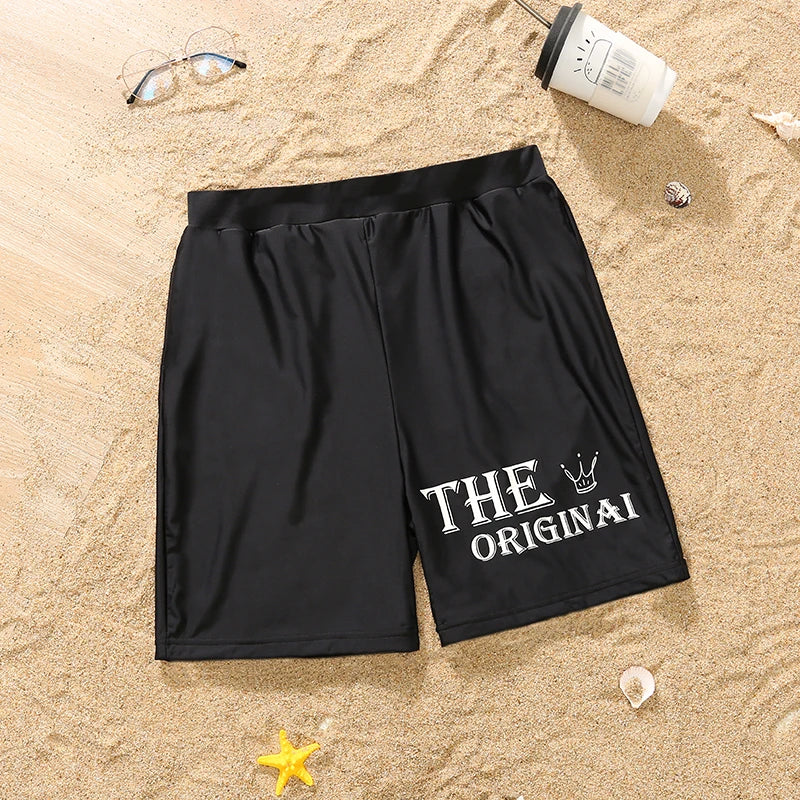 Family Matching Floral Swimwear – Mommy & Me Swimsuits and Men’s Boy Swim Trunks for Beach Holidays