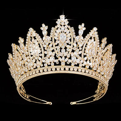 Classic Princess Crown  -  Elegant Wedding Bridal Tiara for Women, Zircon Hair Jewelry Corona Princesa