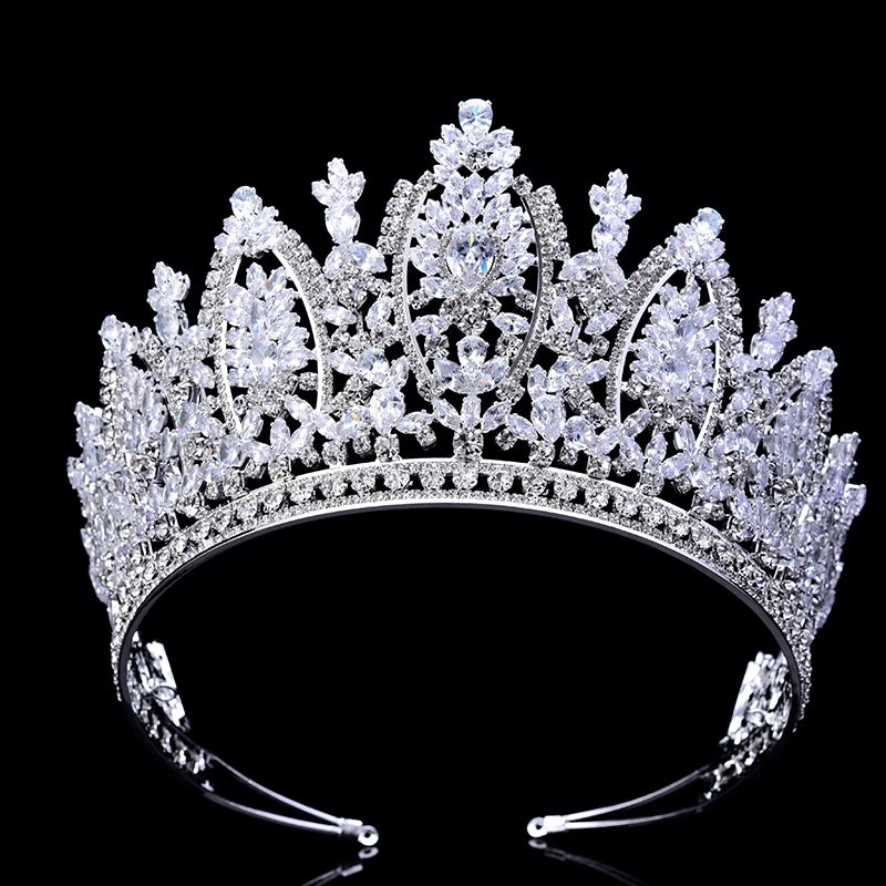 Classic Princess Crown  -  Elegant Wedding Bridal Tiara for Women, Zircon Hair Jewelry Corona Princesa