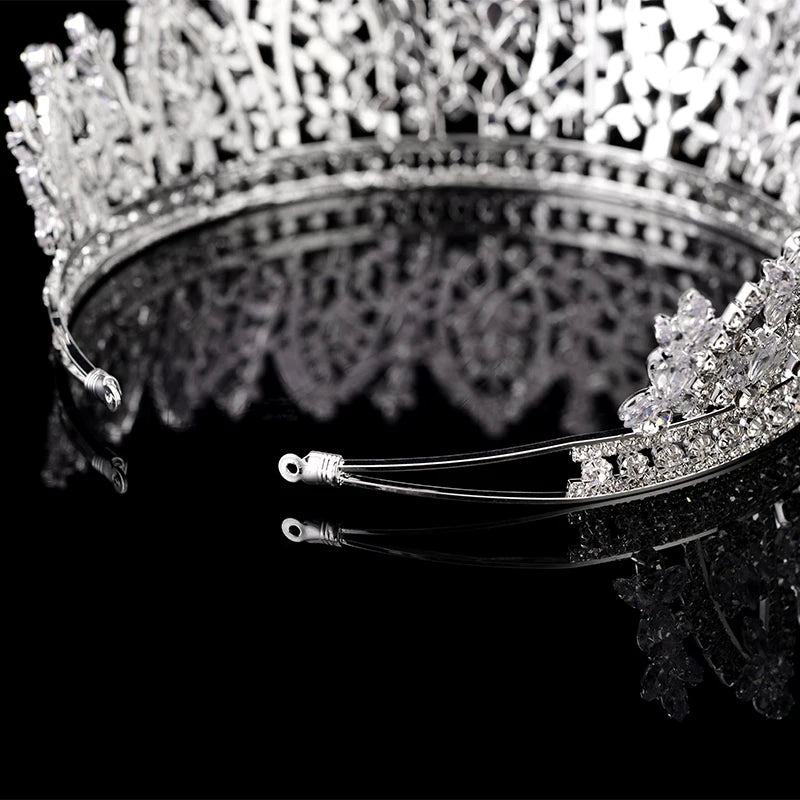 Classic Princess Crown  -  Elegant Wedding Bridal Tiara for Women, Zircon Hair Jewelry Corona Princesa