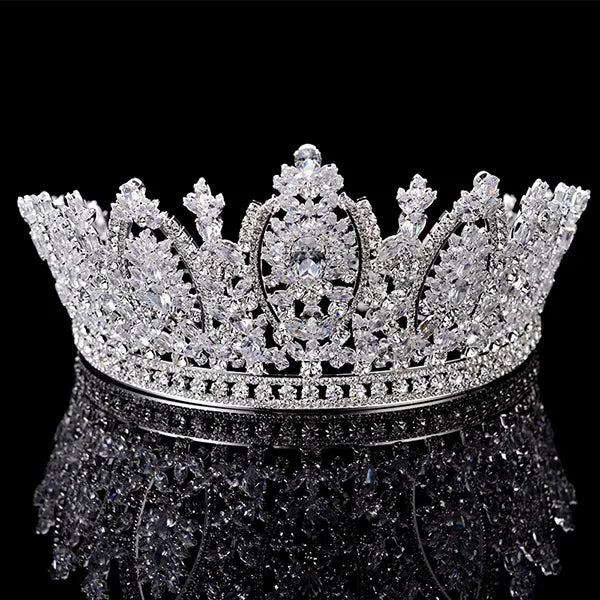 Classic Princess Crown  -  Elegant Wedding Bridal Tiara for Women, Zircon Hair Jewelry Corona Princesa