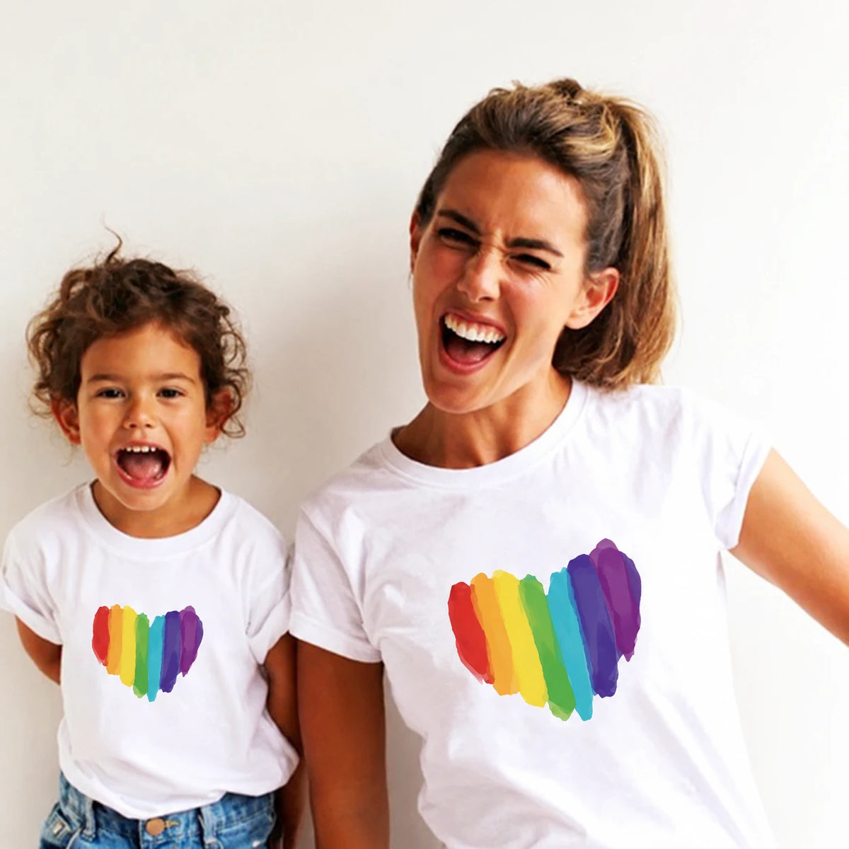 Mama & Me Matching T-Shirts – Cute Mother and Daughter Letter Print Family Look Tops