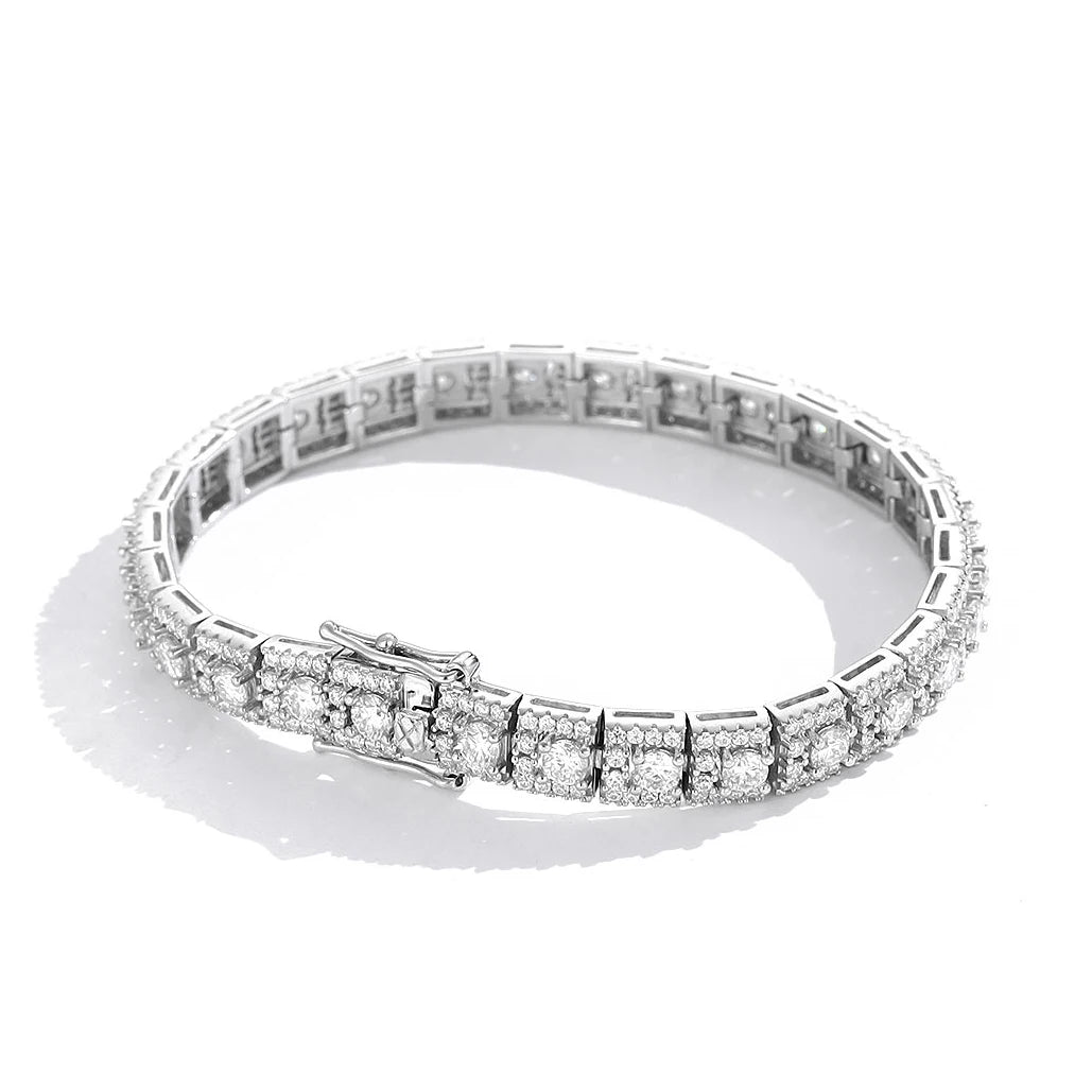 Luxury Full Moissanite Bracelet – S925 Sterling Silver, Sparkling Diamond Look, Fine Jewelry Gift for Women