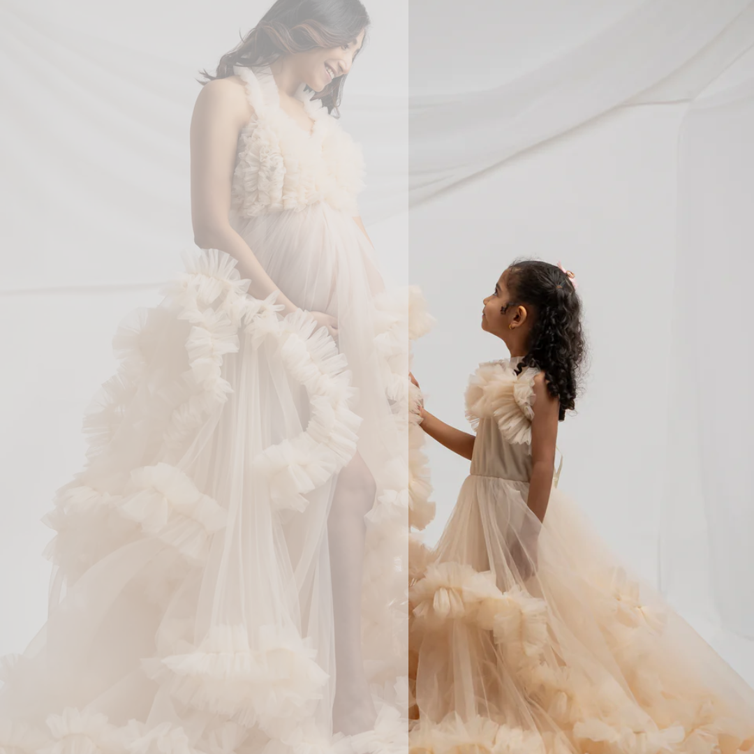 Tiered Ruffle Mommy and Me Dresses for Photoshoots