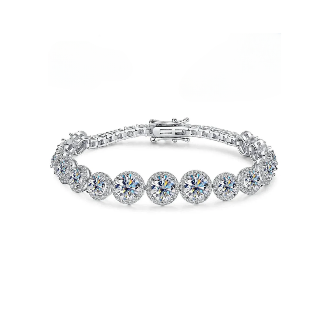 Serenity Moissanite Bracelet for Women - GRA Certified, S925 Silver, 18K Plated Fine Jewelry