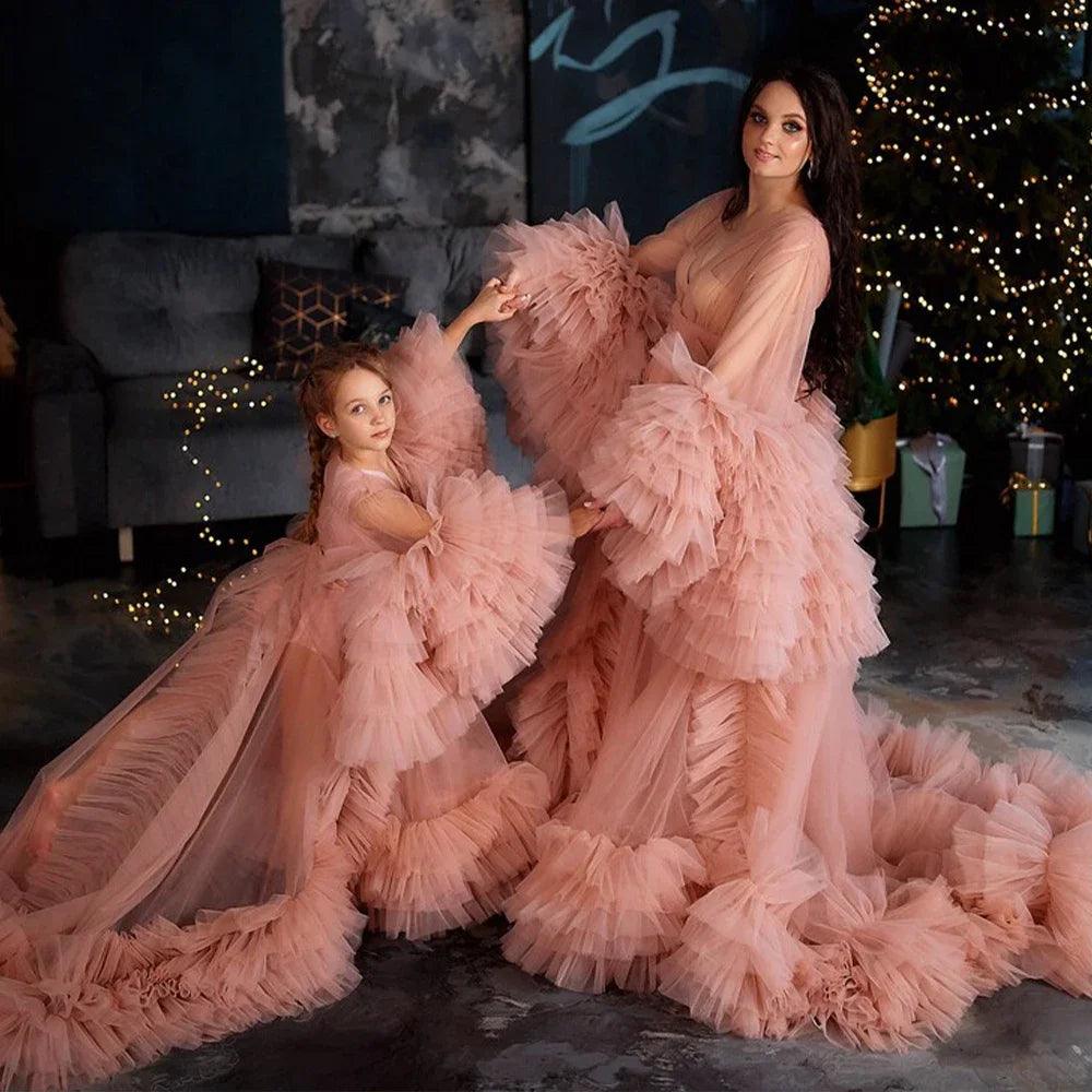 HOT Ball Gown Mommy Daughter Matching Dress Ball Gown