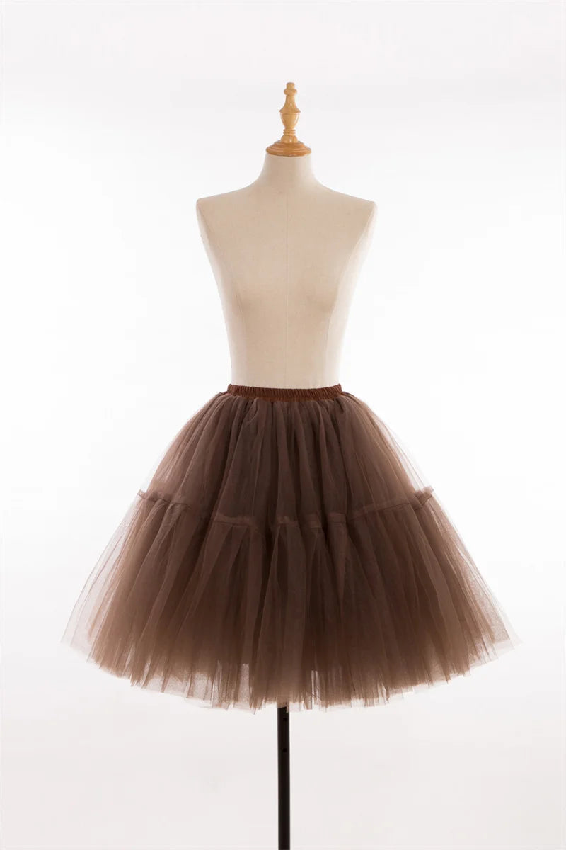 Elegant High Waist Tulle Tutu Skirt – Puffy Mesh Short Pettiskirt for Party, Prom, or Dance
