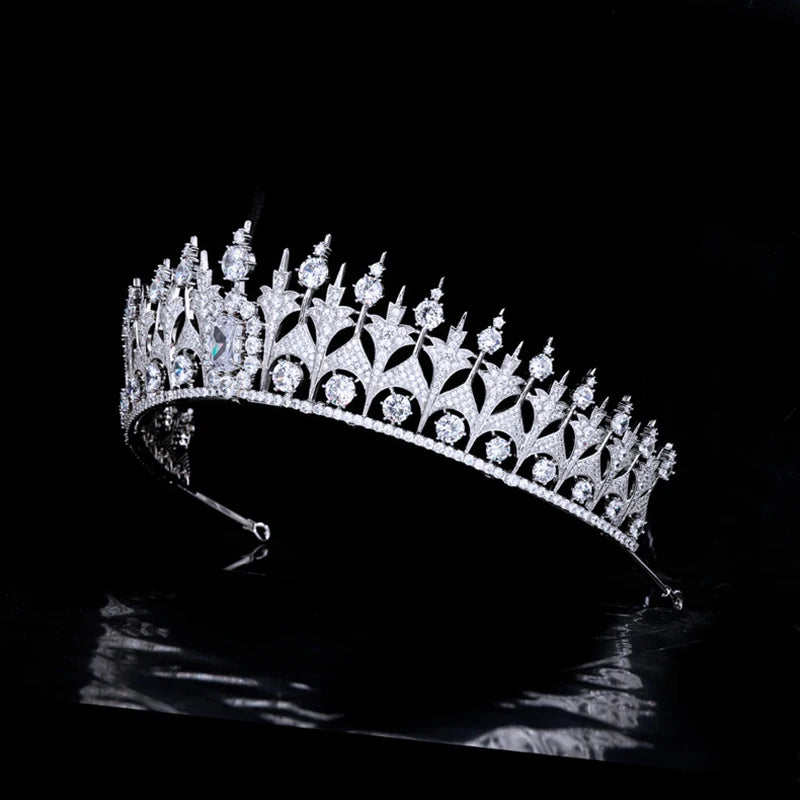 Zirconia Dutch Sapphire Replica Tiara Blue Crystal Queen Tiara for Women | Royal Wedding & Formal Hair Accessory
