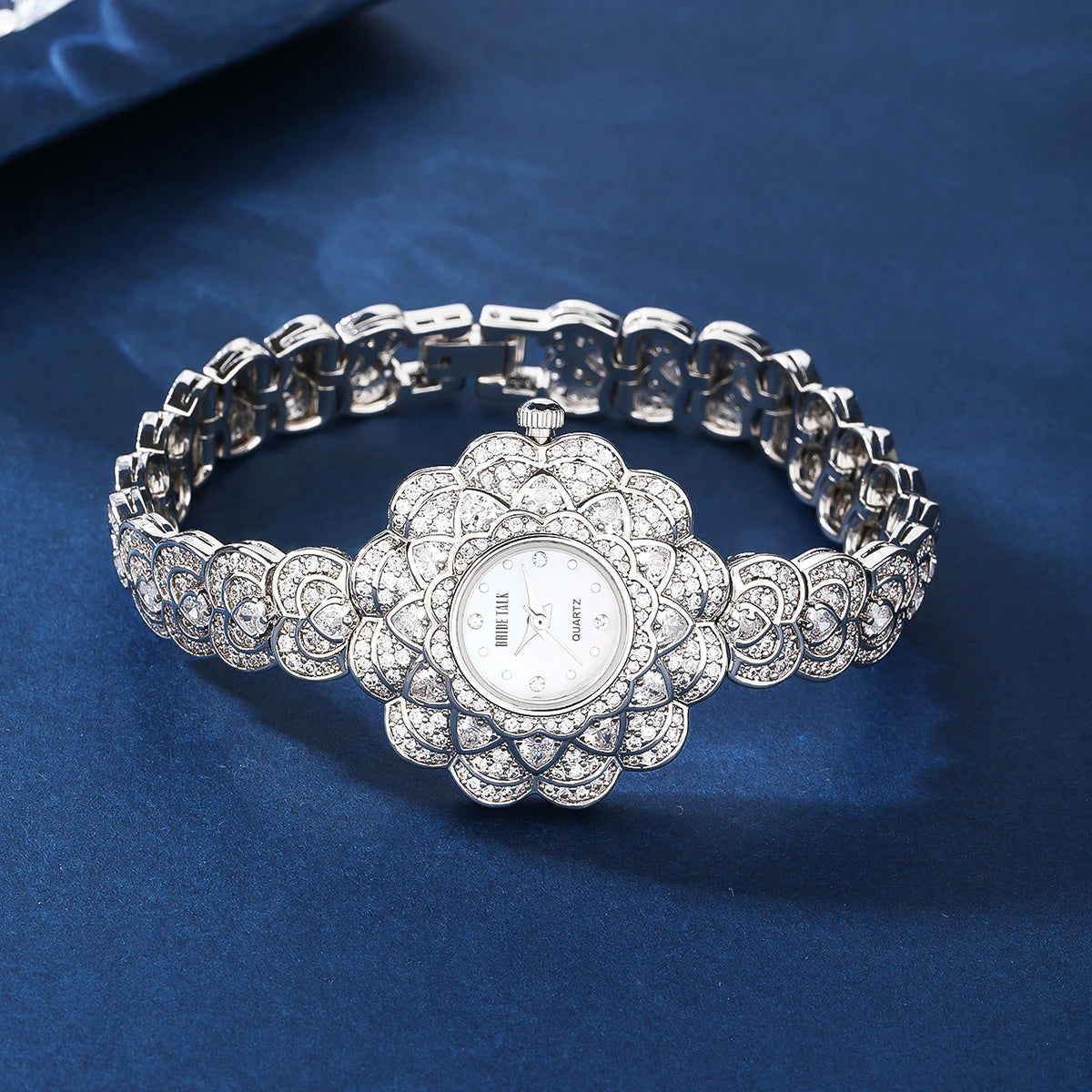 Gorgeous Women's Watch | AAA Cubic Zirconia Sunflower Bracelet Watch | Fashion Jewelry for Wedding & Party