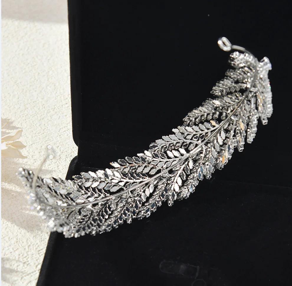 Crystal Bridal Headband Luxury Zirconia CZ Wedding Hair Accessories, Tiaras & Crowns for Prom & Party