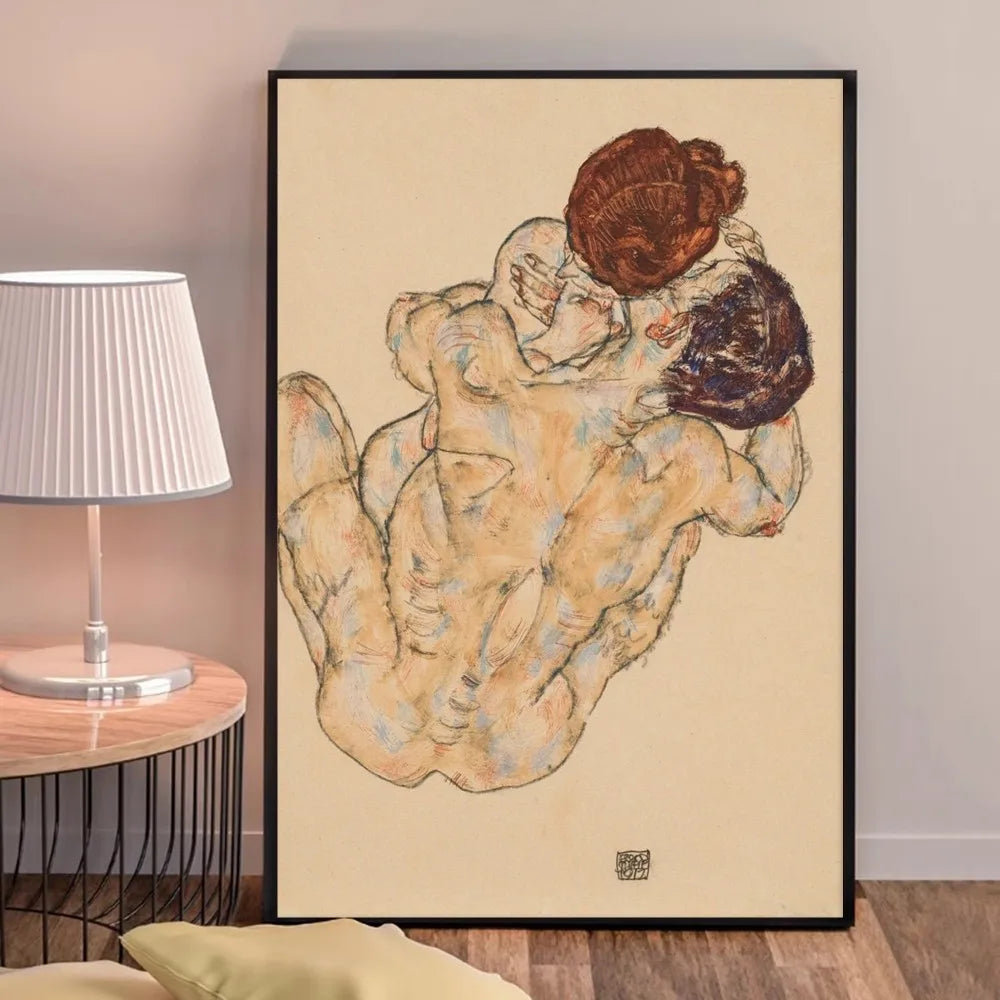 Egon Schiele Body Color Delineation Sketch Figure Poster Good Quality Prints and Posters HD Quality Poster Wall Art Painting