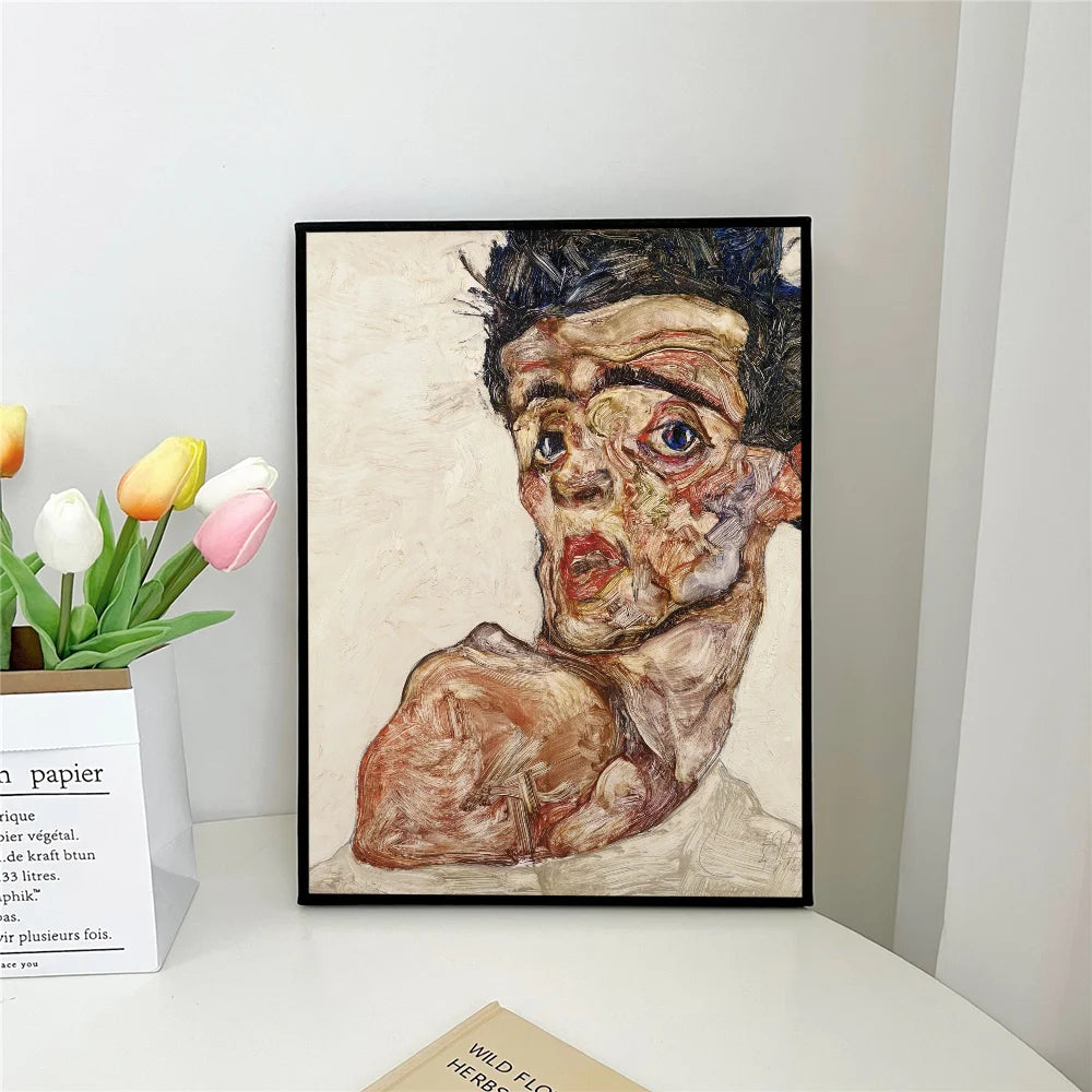 1pc E-Egon S-Schiele Self-adhesive Art Poster Waterproof Paper Sticker Coffee House Bar Room Wall Decor