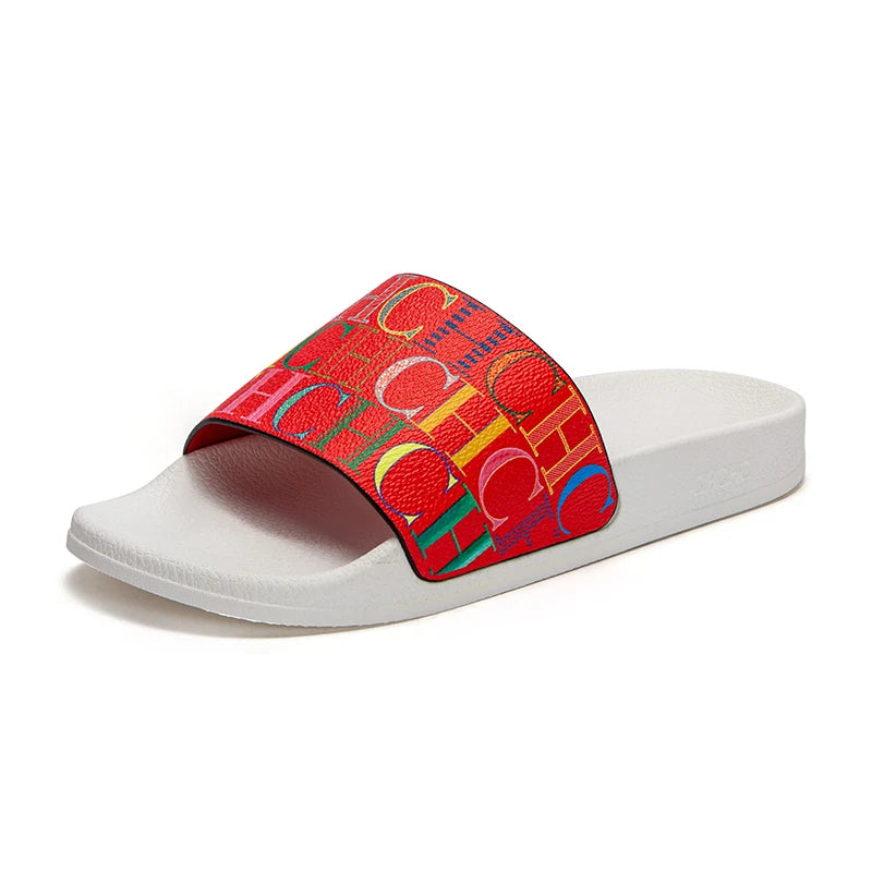 Fashionable Classic Simplicity Women’s Slippers – PVC Material, Letter Print, Outdoor Casual Flat Bottom