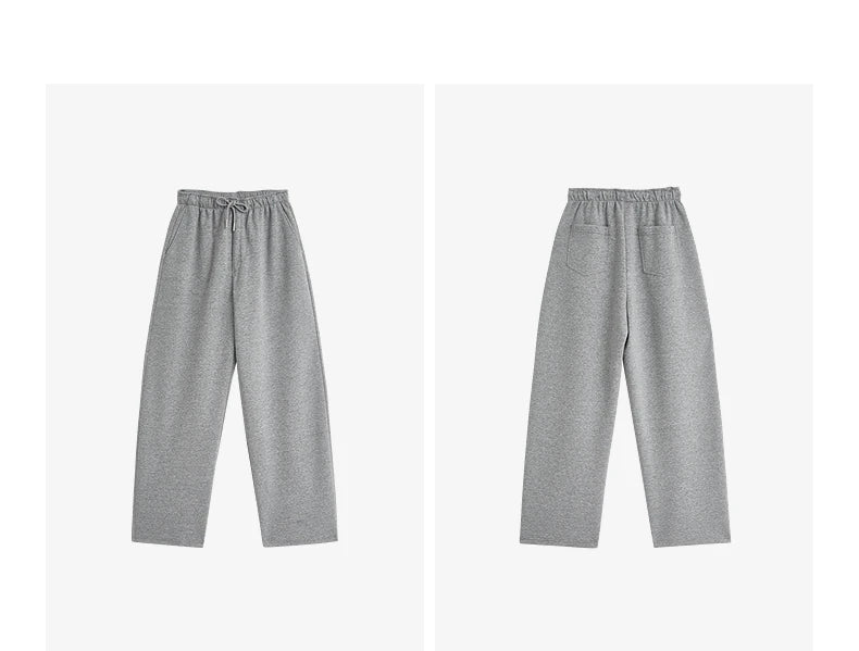 Autumn Elastic Waist Sweatpants – Women’s Wide-Leg Straight Cotton Sports Pants