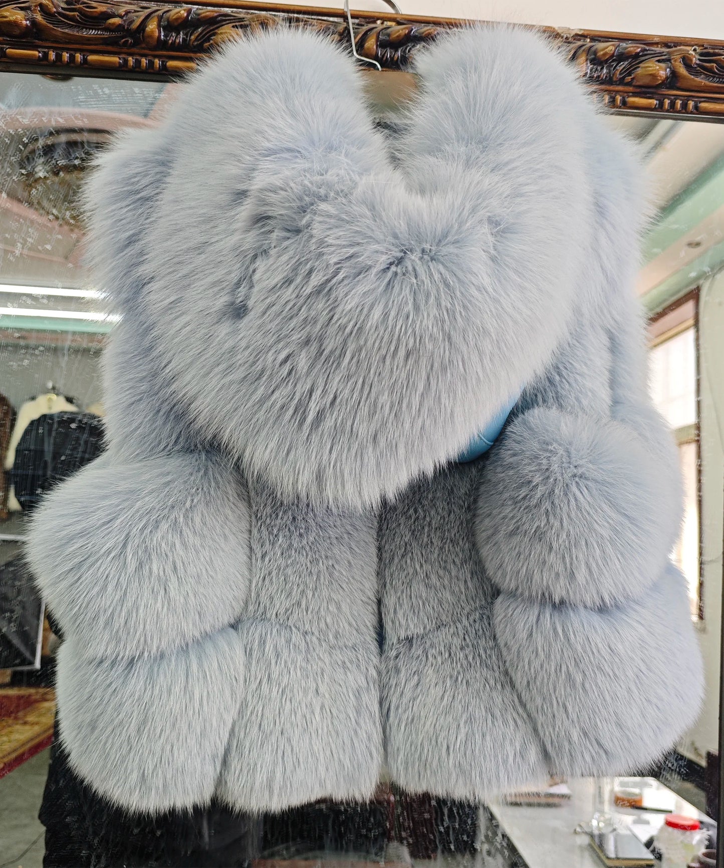 Real Fox Fur Vest Women's Genuine Silver Fox Short Jacket Sleeveless Hooded Fashion Casual Coats