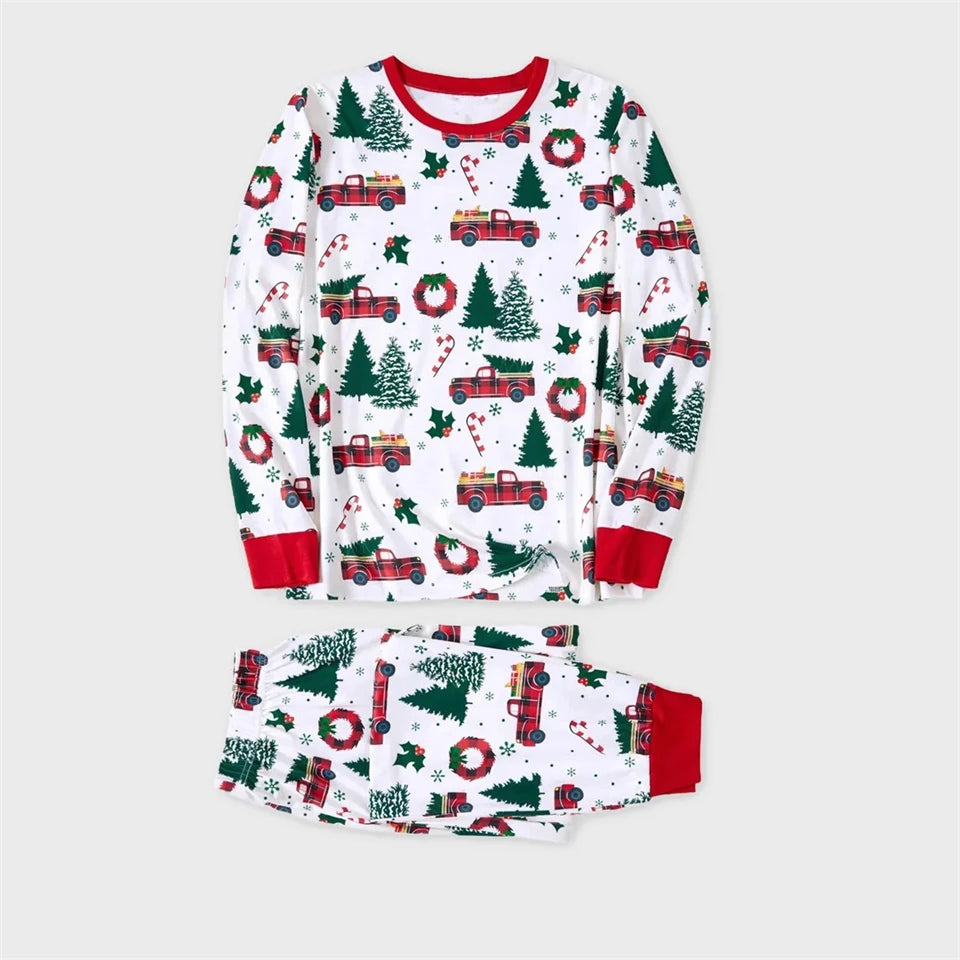 Casual Winter Cotton Family Matching Christmas Pajamas – Parent-Child Sleepwear & Couple Loungewear Sets
