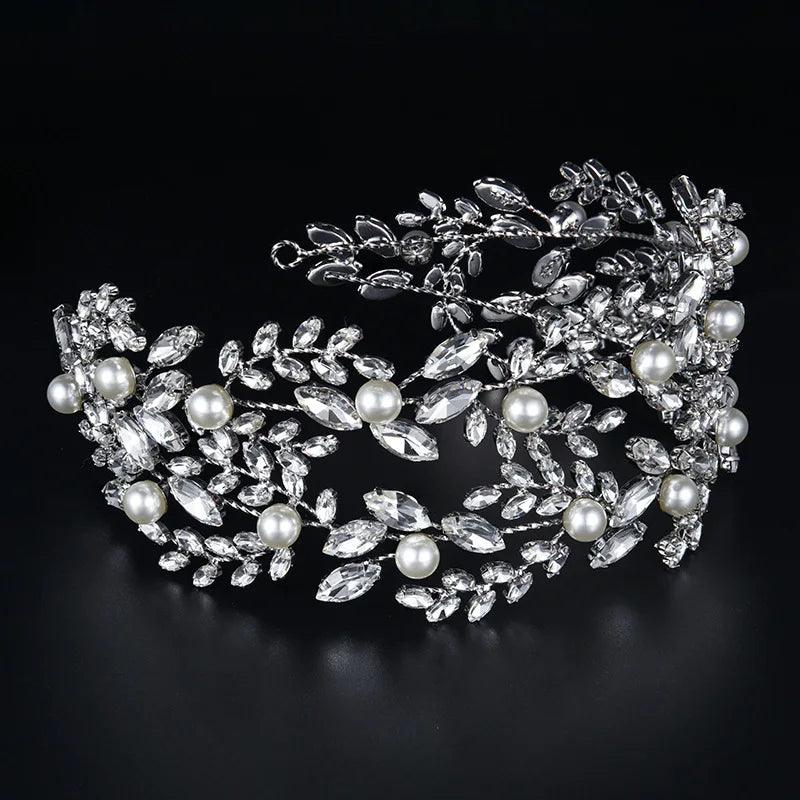 Bridal Headband Wedding Headdress Cubic Zirconia Princess Bride Tiaras Crowns Women Birthday Party Prom Hair Jewelry Hairband