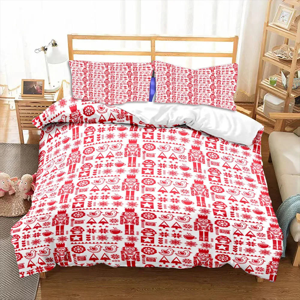 Nutcracker Cartoon Duvet Cover Merry Christmas Navidad Gifts Child Bedroom Decoration Women Men Cartoon Royal Guarder Queen Size