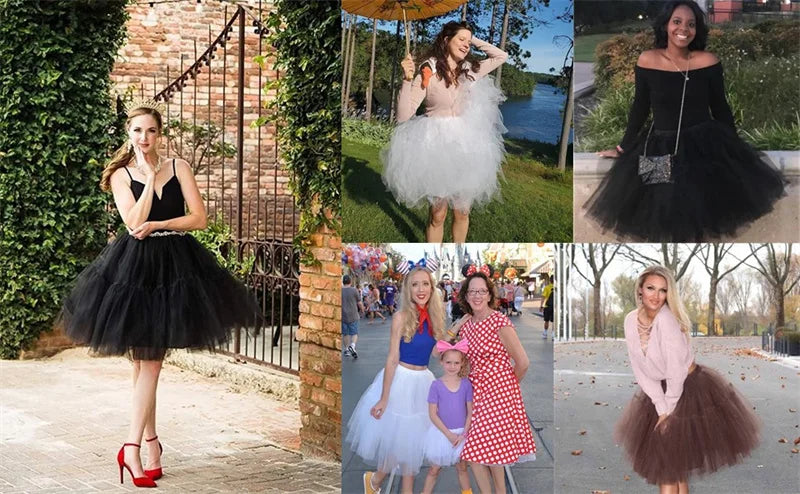 Elegant High Waist Tulle Tutu Skirt – Puffy Mesh Short Pettiskirt for Party, Prom, or Dance