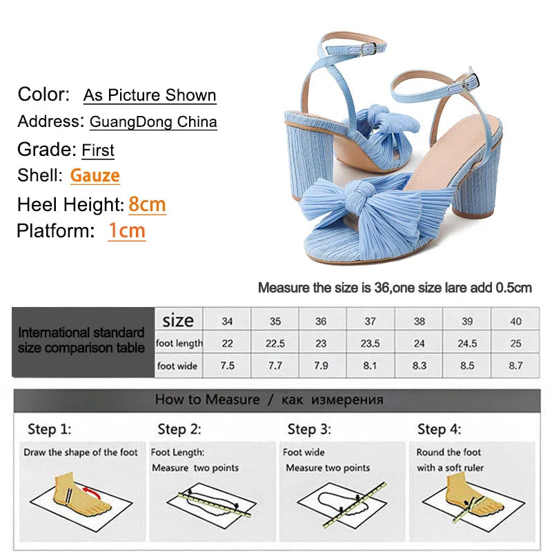 Cute Bow High Heel Sandals – Round Heel Formal Party Shoes for Women