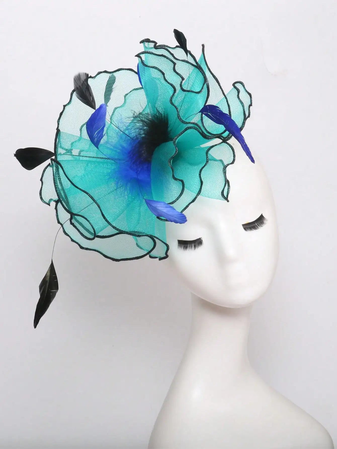 Organza Kentucky Derby Fascinators Hat For Women Ladies Wide Brim Flowers Elegant Wedding Bride Church Party Fedoras Sun Hats