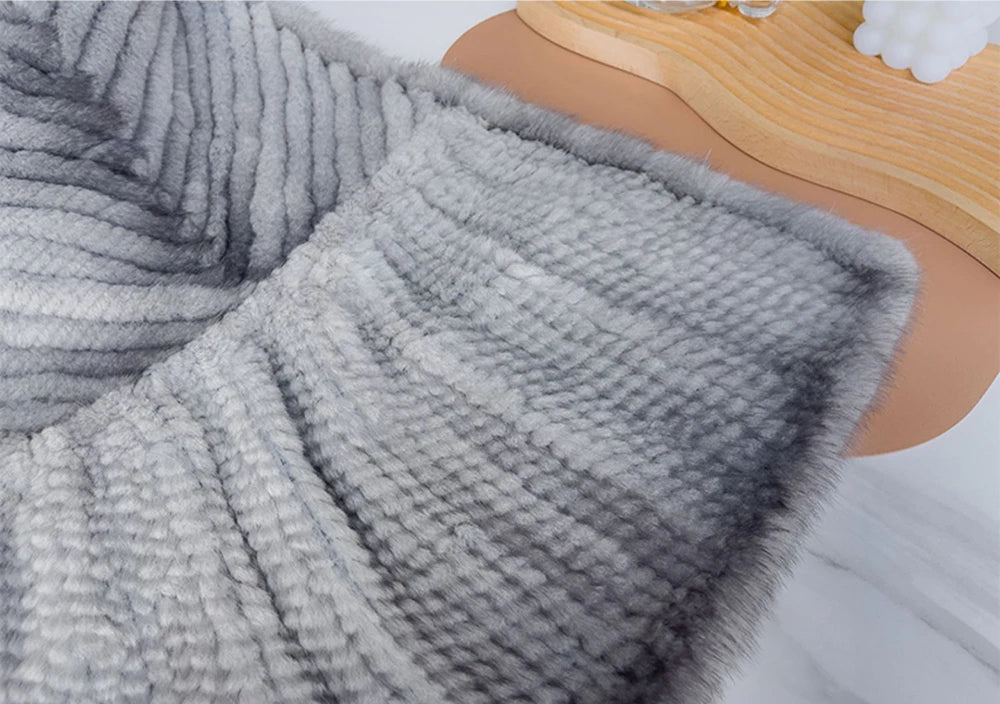 Luxury Real Mink Fur Shawl – 100% Natural Mink Fur Scarf & Poncho for Women
