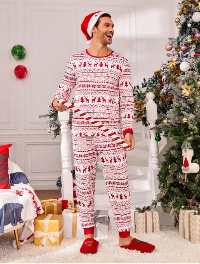 Family Matching Christmas Pajamas – Festive All-Over Print Loungewear Set for Mom, Dad & Kids