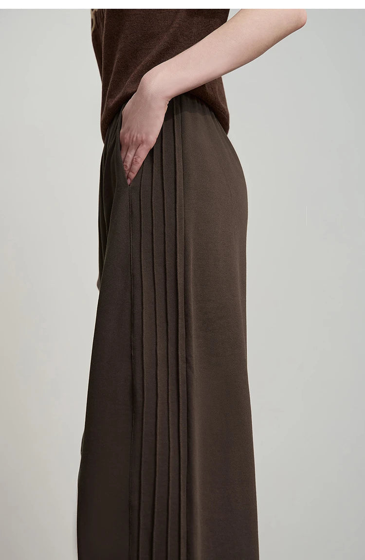 Minimalist Cotton Knit Wide Leg Pants – Loose Casual Trousers for Women