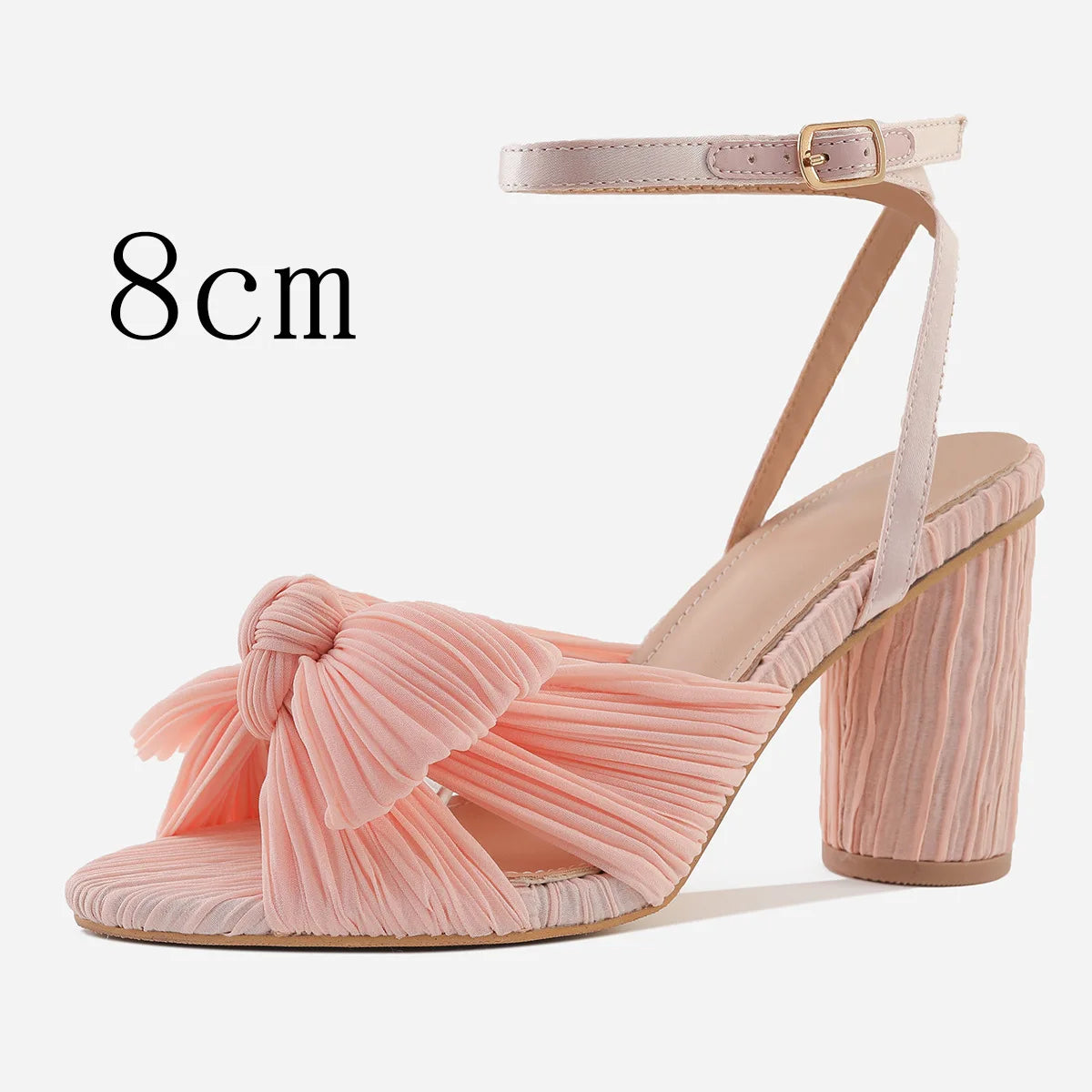Cute Bow High Heel Sandals – Round Heel Formal Party Shoes for Women