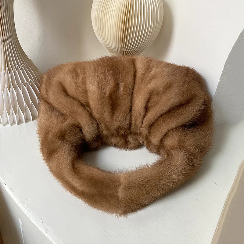 Women’s Real Mink Fur Luxury Shoulder Bag – Large Capacity Leather Crossbody Handbag