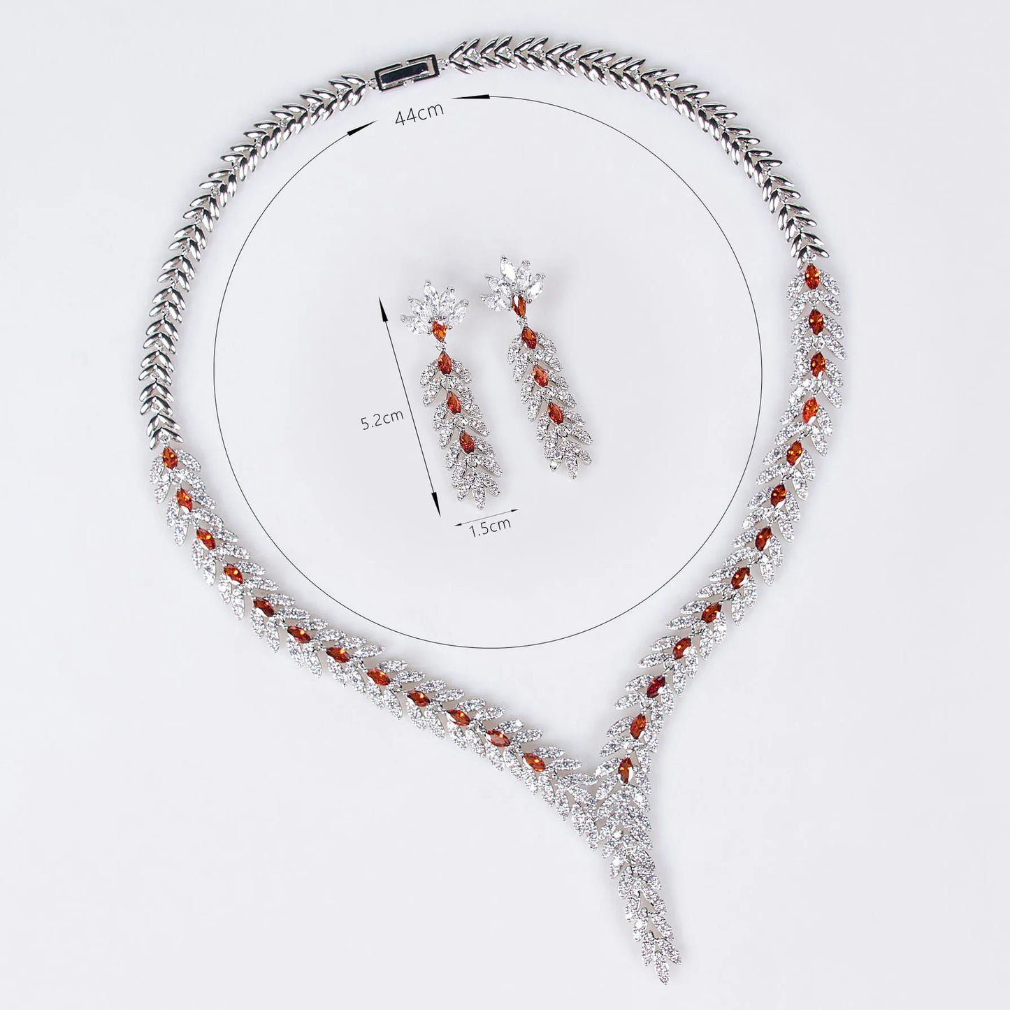 Cubic Zirconia Luxury Women's Jewelry Set – Necklace & Earrings for Wedding, Party, or Holiday Gift