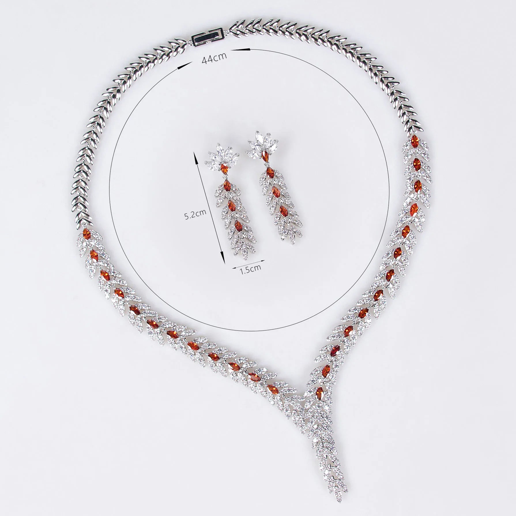 Cubic Zirconia Luxury Women's Jewelry Set – Necklace & Earrings for Wedding, Party, or Holiday Gift