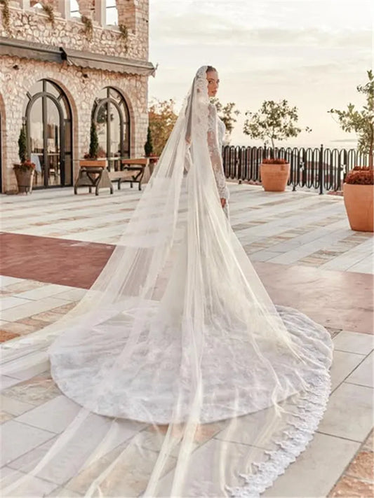 Curvy Mermaid Wedding Dress 2026 Traditional Long Sleeve Lace Bridal Gown - HER SHOP®
