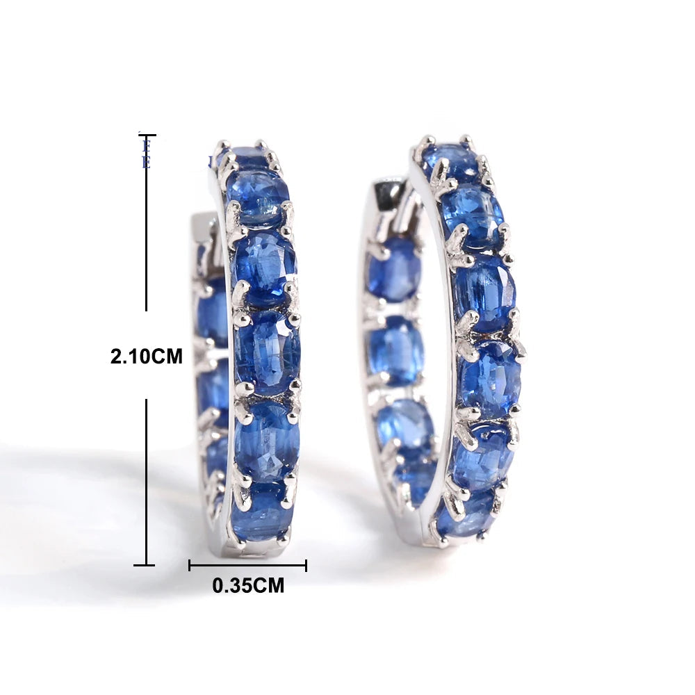 Classic design Natural blue Kyanite earrings 925 silver fine jewelry light luxury elegant birthday gifts for women and girls