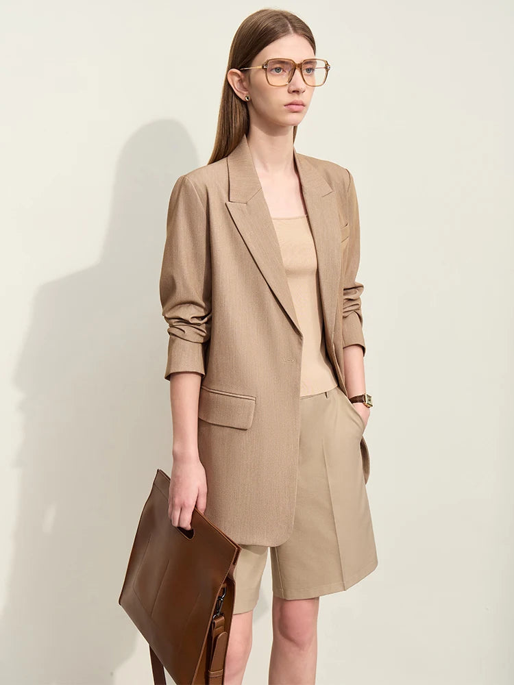 Minimalist Women's Blazer  -  Spring Collection Loose Office Jacket, Elegant Solid Color Coat for Women