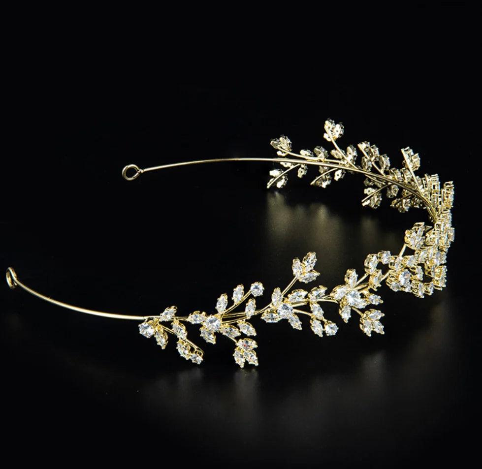 Bridal Headband Wedding Headdress Cubic Zirconia Princess Bride Tiaras Crowns Women Birthday Party Prom Hair Jewelry Hairband