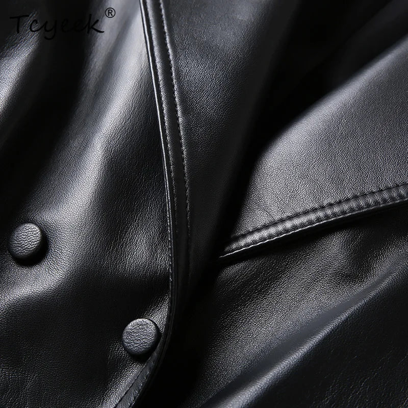 Top Layer Sheepskin Spring AutumnKorean Style Suit Collar Short Women's Genuine Leather Jacket Женская Кожаная Куртка